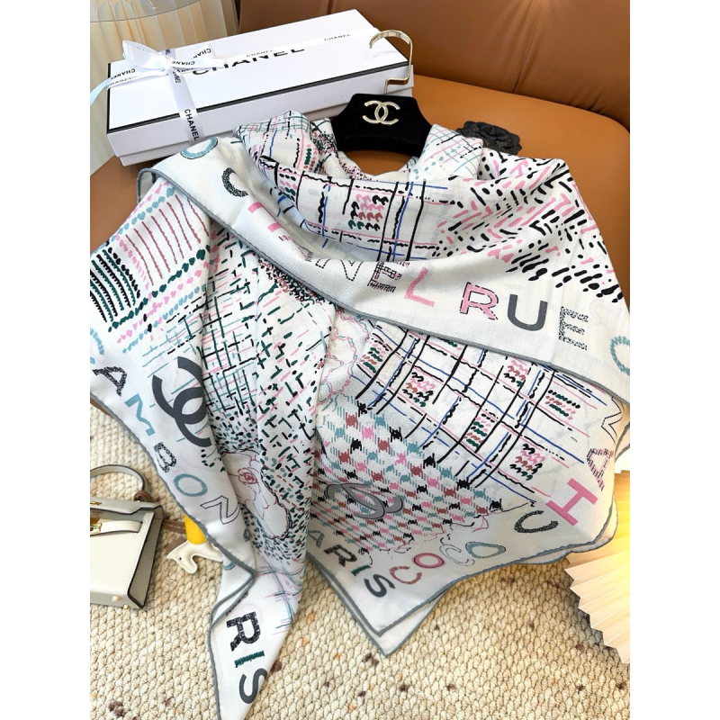 Chanel Silk and Wool Shawl 