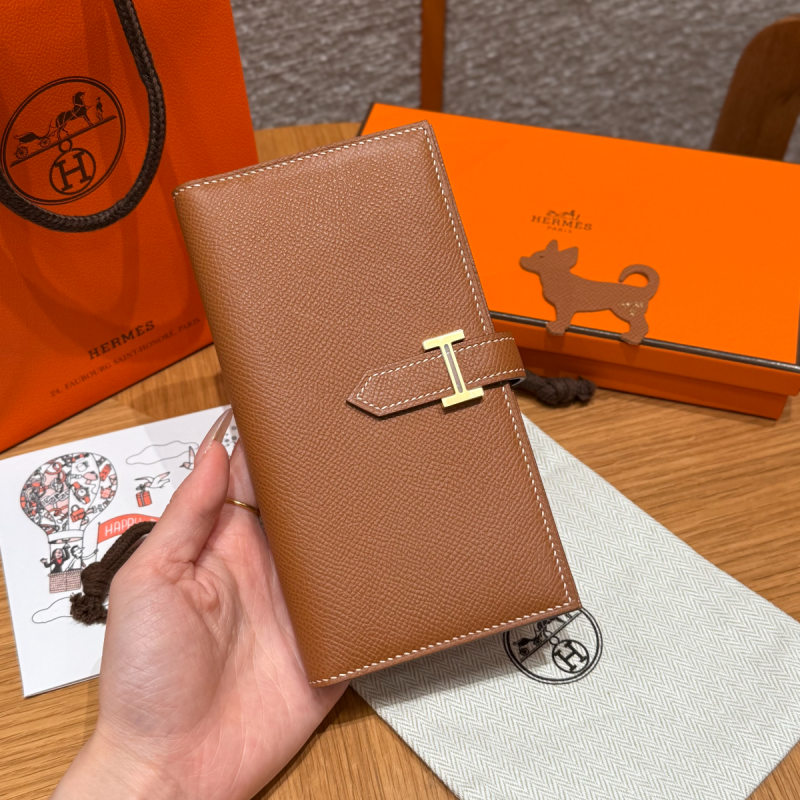 Hermes Bären lange Brieftasche-Brown