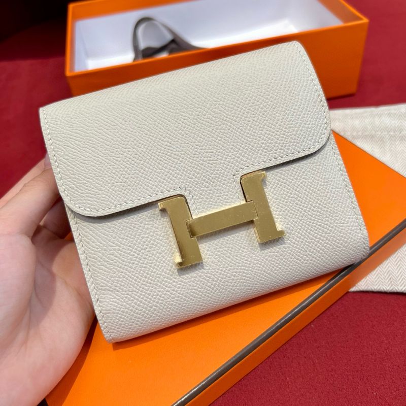 Hermes Constance Kompakte Brieftasche-Craie