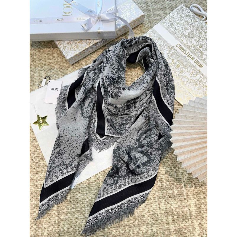 Dior Seide und Wolle Schal / Kap
