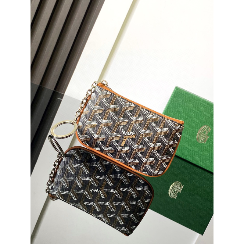 Goyard Sénat Nano Key Pouch-Black & Tan