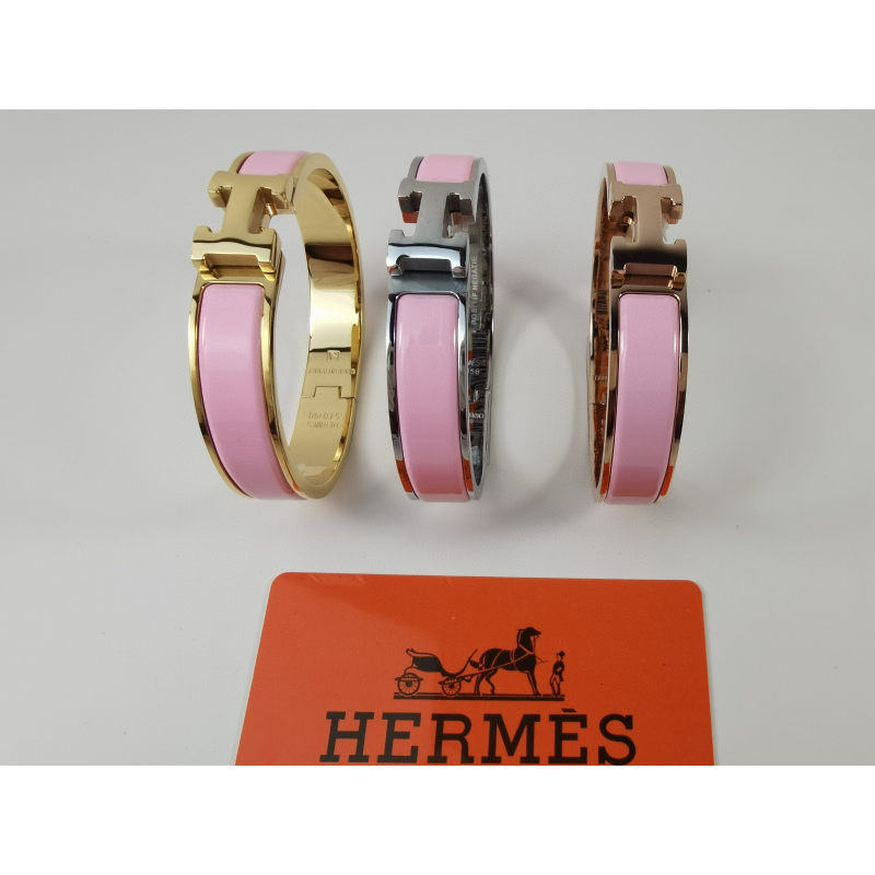 Hermes Clic H Bangle-Pink