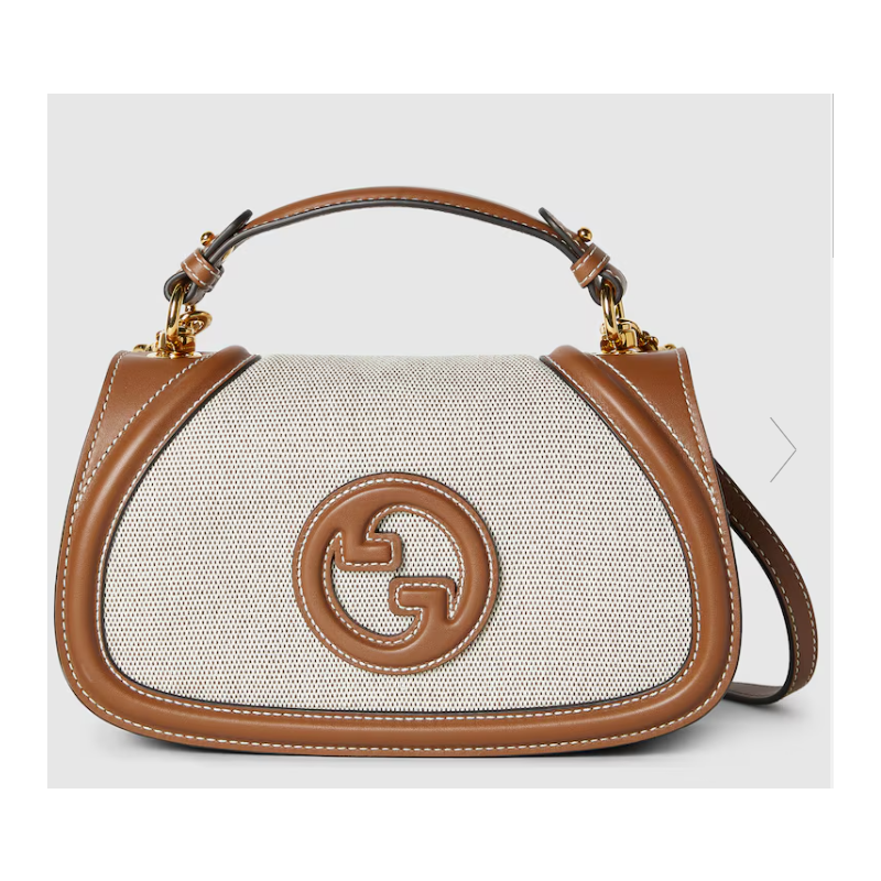 Gucci Blondie Small Top Handle Bag- Beige and dark brown
