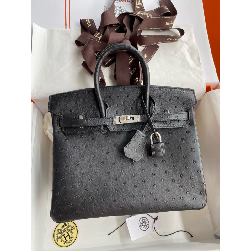 Pre-ordered Birkin 25 / 30  in Ostrich Leather-Black