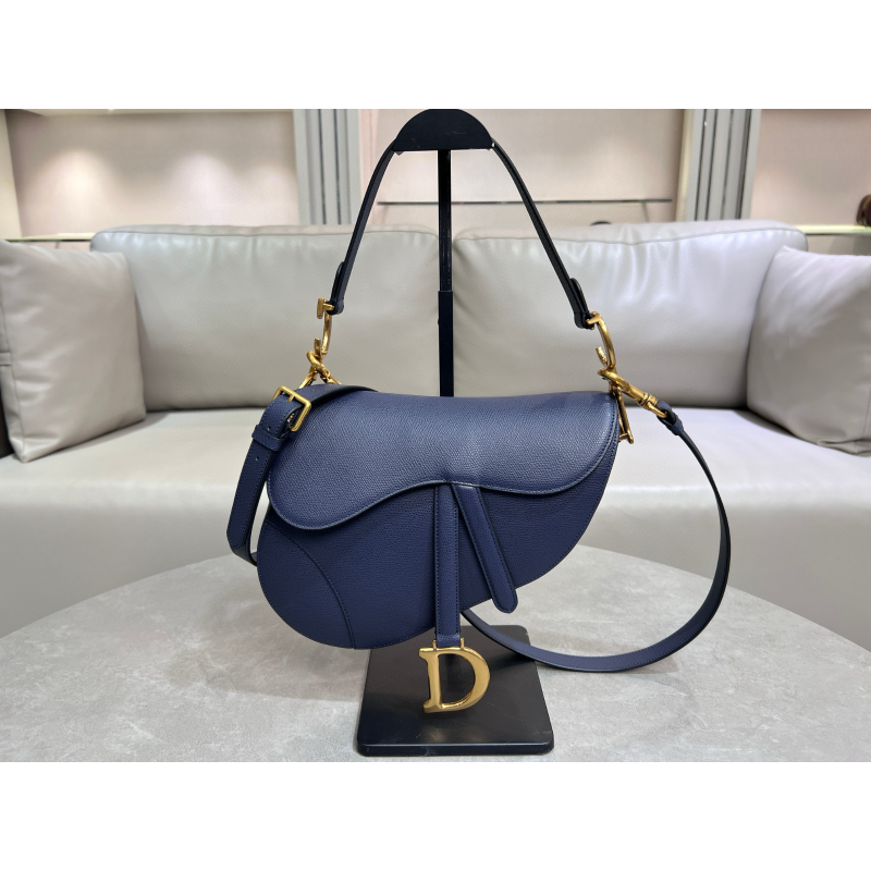 Dior Saddle Bag with strap-Deep Ocean Blue